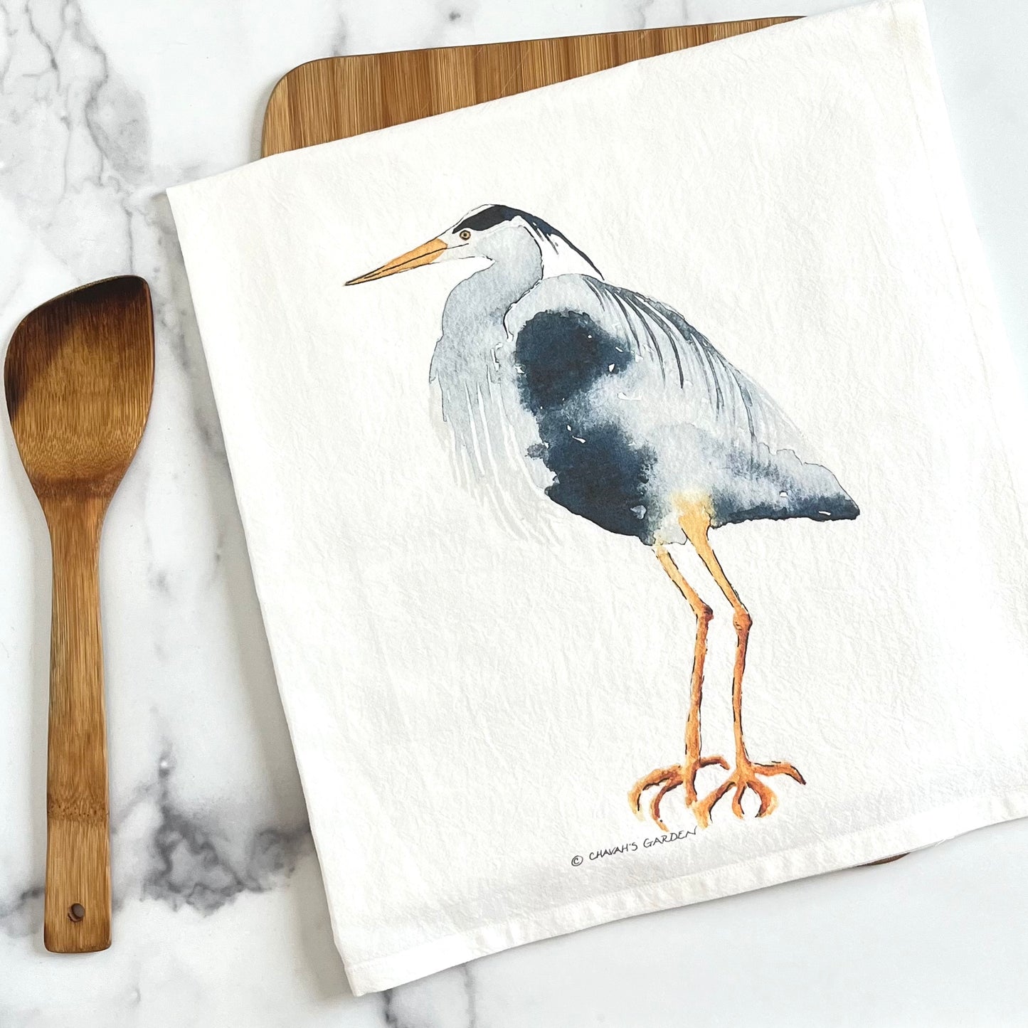 Heron Flour Sack Tea Towel