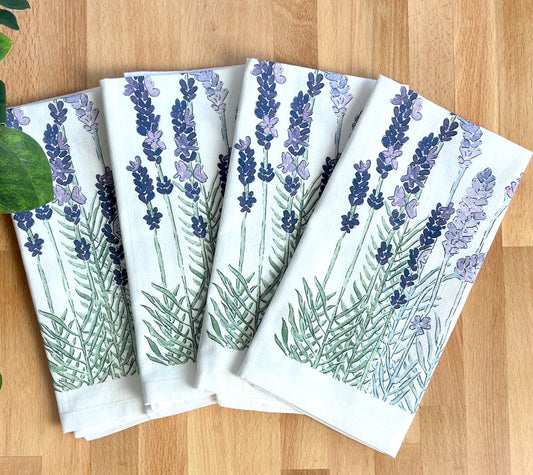 Lavender Flour Sack Napkins, Set of 4