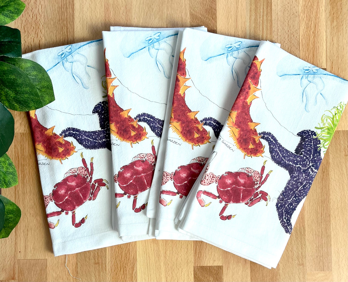 Sea Critters Flour Sack Napkins, Set of 4