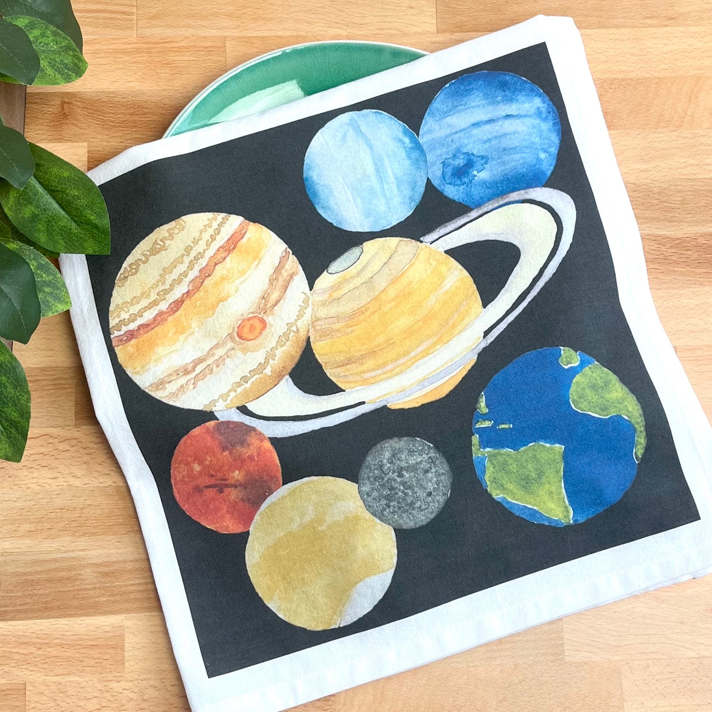 Solar System Flour Sack Tea Towel