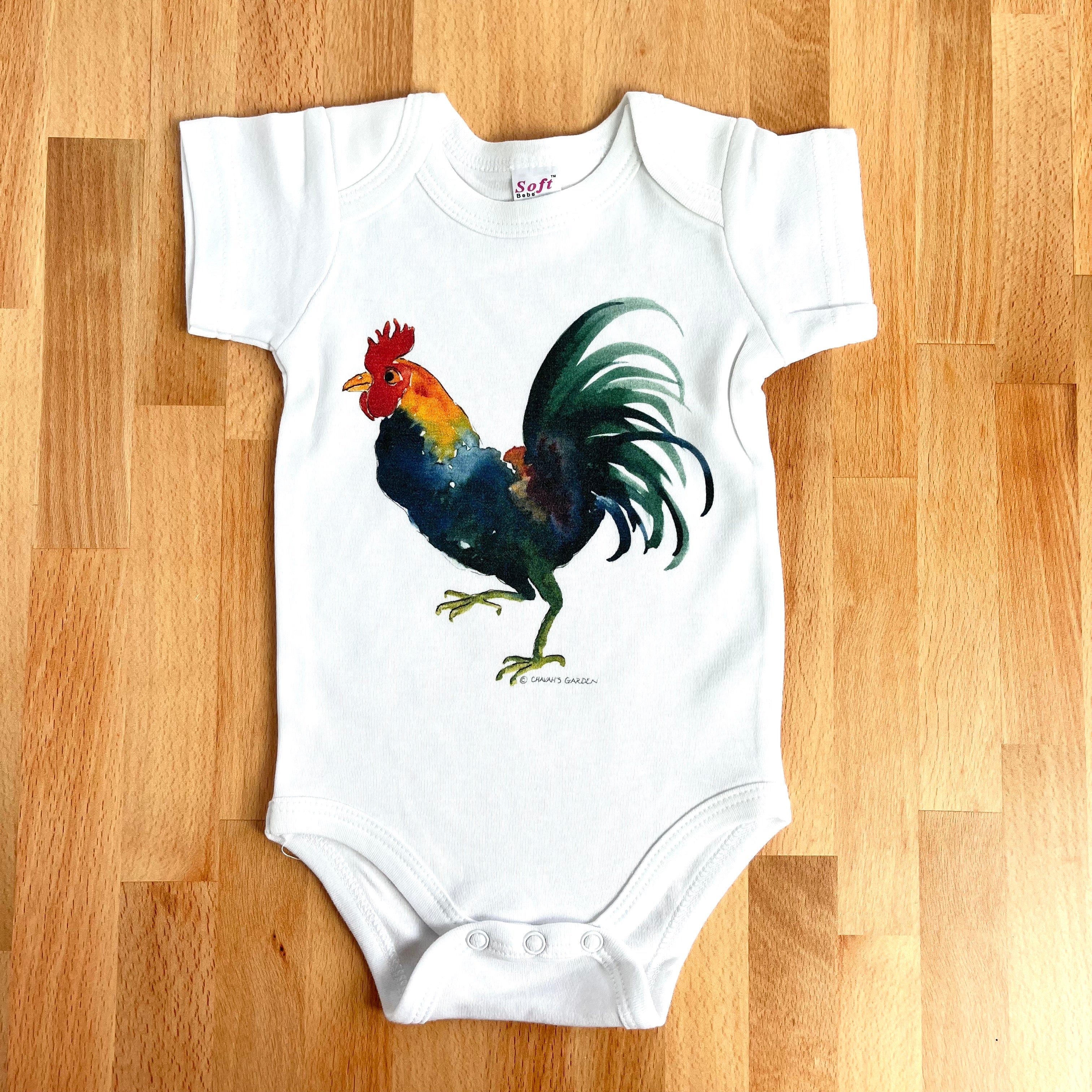 Cotton Onesies Rooster Garden Theme Chavah s Garden